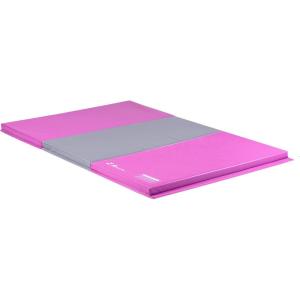 Z Athletic Folding Mat for Gymnastics, Tumbling, Cheerleading, and More, 4 Ft x 6 Ft x 2 In(Pink and Grey)
