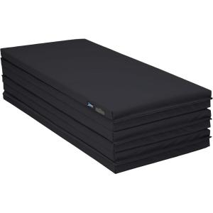 Z Athletic Folding Panel Mats for Gymnastics, Martial Arts, Tumbling (4ft x 12ft x 2in)(Black)