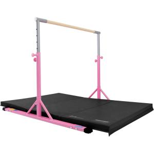 Z Athletic Kip Bar and Folding Gymnastics Mat, 4 Ft x 8 Ft x 2 In(Pink and Black)